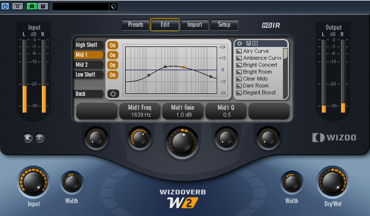 Full EQ trong Reverb cao cấp WizooVerbW2